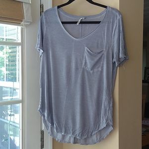 Light blue grey see-through loose shirt